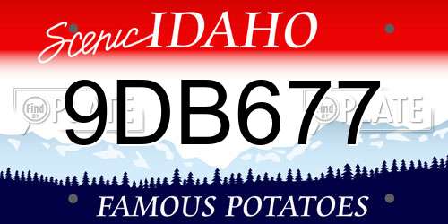 9DB677 Idaho License Plate