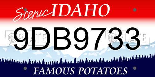9DB9733 Idaho License Plate