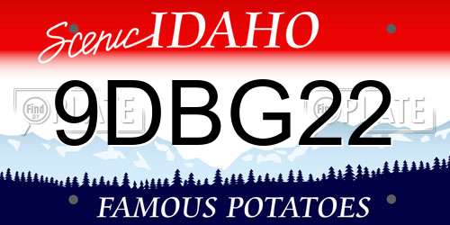 9DBG22 Idaho License Plate