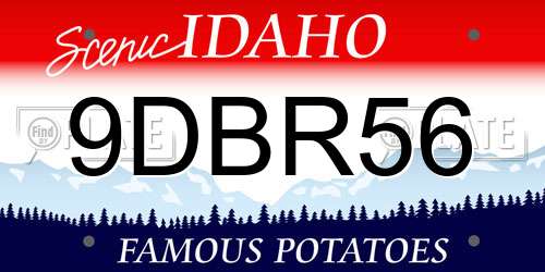9DBR56 Idaho License Plate