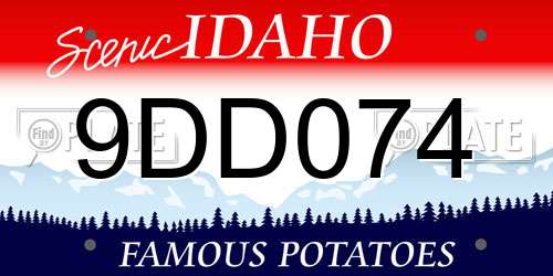 9DD074 Idaho License Plate