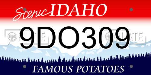 9DO309 Idaho License Plate