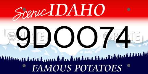 9DOO74 Idaho License Plate