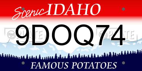 9DOQ74 Idaho License Plate