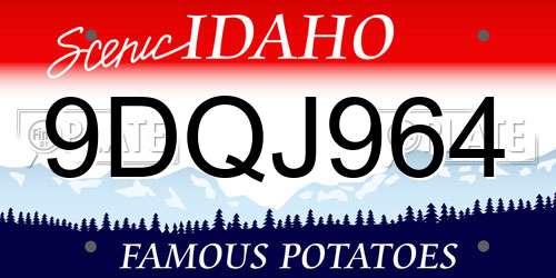 9DQJ964 Idaho License Plate