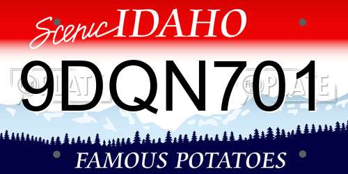 9DQN701 Idaho License Plate