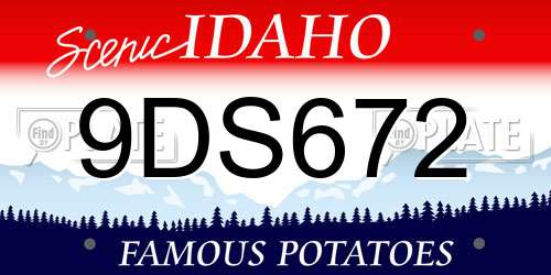9DS672 Idaho License Plate