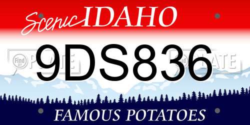 9DS836 Idaho License Plate