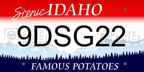 9DSG22 Idaho License Plate