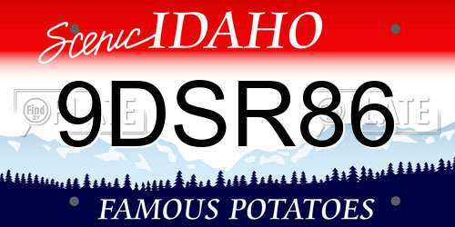 9DSR86 Idaho License Plate