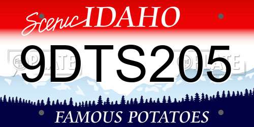 9DTS205 Idaho License Plate