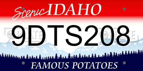 9DTS208 Idaho License Plate