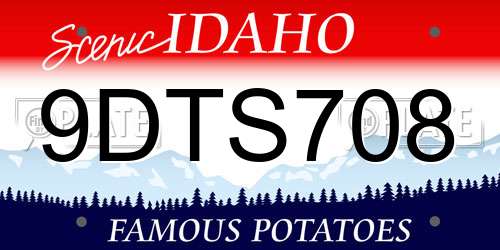 9DTS708 Idaho License Plate