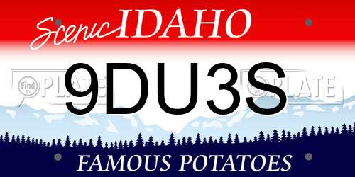 9DU3S Idaho License Plate