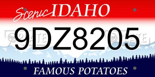 9DZ8205 Idaho License Plate