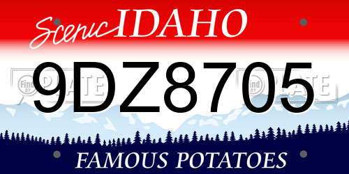 9DZ8705 Idaho License Plate