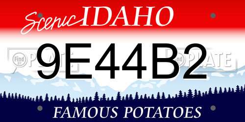 9E44B2 Idaho License Plate