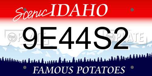 9E44S2 Idaho License Plate