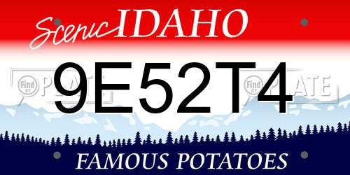 9E52T4 Idaho License Plate