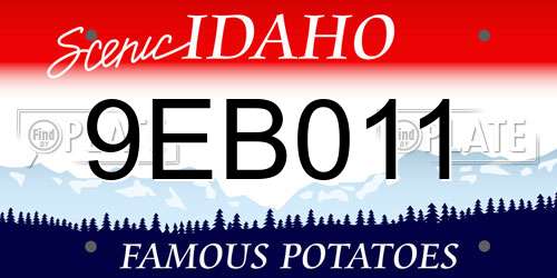 9EB011 Idaho License Plate