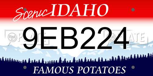 9EB224 Idaho License Plate