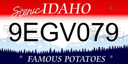9EGV079 Idaho License Plate