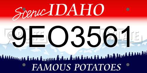9EO3561 Idaho License Plate