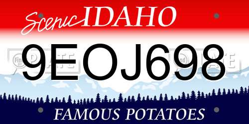 9EOJ698 Idaho License Plate