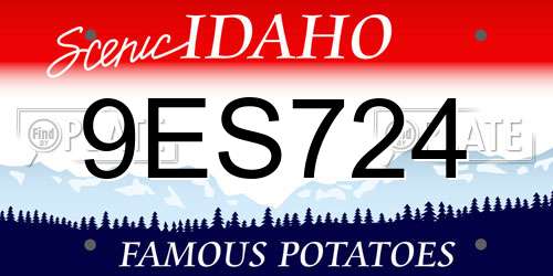 9ES724 Idaho License Plate