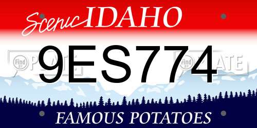 9ES774 Idaho License Plate