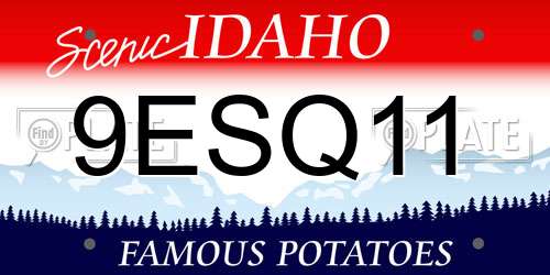 9ESQ11 Idaho License Plate