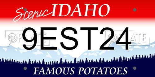 9EST24 Idaho License Plate