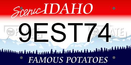 9EST74 Idaho License Plate