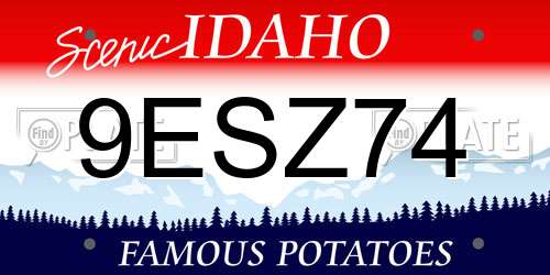 9ESZ74 Idaho License Plate