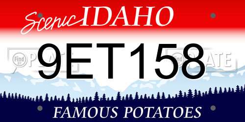9ET158 Idaho License Plate