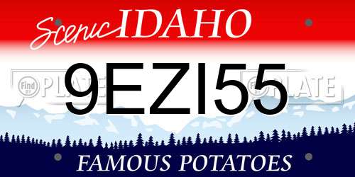 9EZI55 Idaho License Plate
