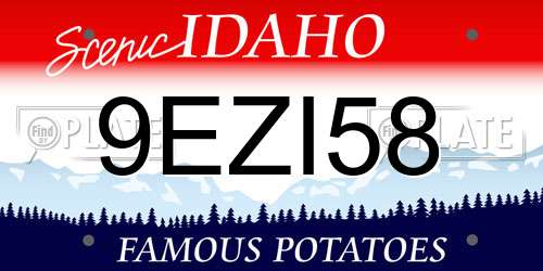 9EZI58 Idaho License Plate
