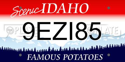 9EZI85 Idaho License Plate
