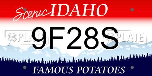 9F28S Idaho License Plate