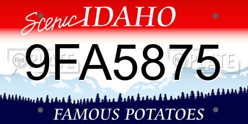 9FA5875 Idaho License Plate