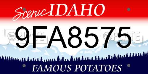 9FA8575 Idaho License Plate