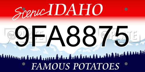 9FA8875 Idaho License Plate