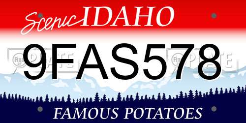 9FAS578 Idaho License Plate