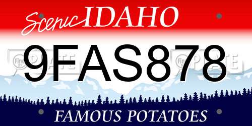 9FAS878 Idaho License Plate