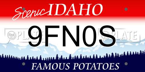 9FN0S Idaho License Plate