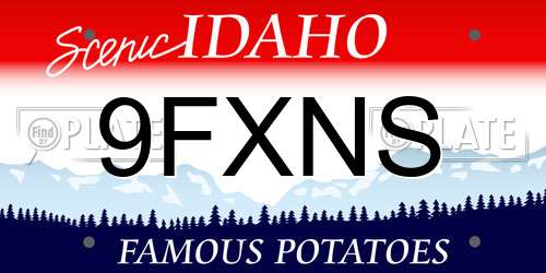 9FXNS Idaho License Plate