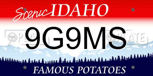 9G9MS Idaho License Plate