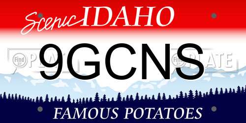 9GCNS Idaho License Plate