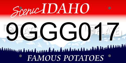 9GGG017 Idaho License Plate