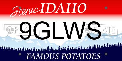 9GLWS Idaho License Plate